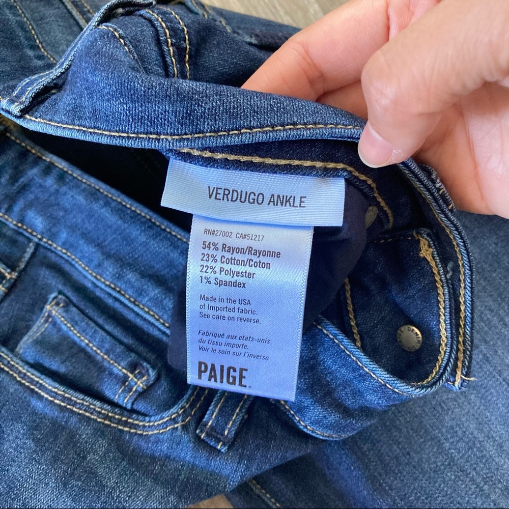 Paige Verdugo Ankle Blue Skinny Jeans. Sz 29 - Picture 4 of 10